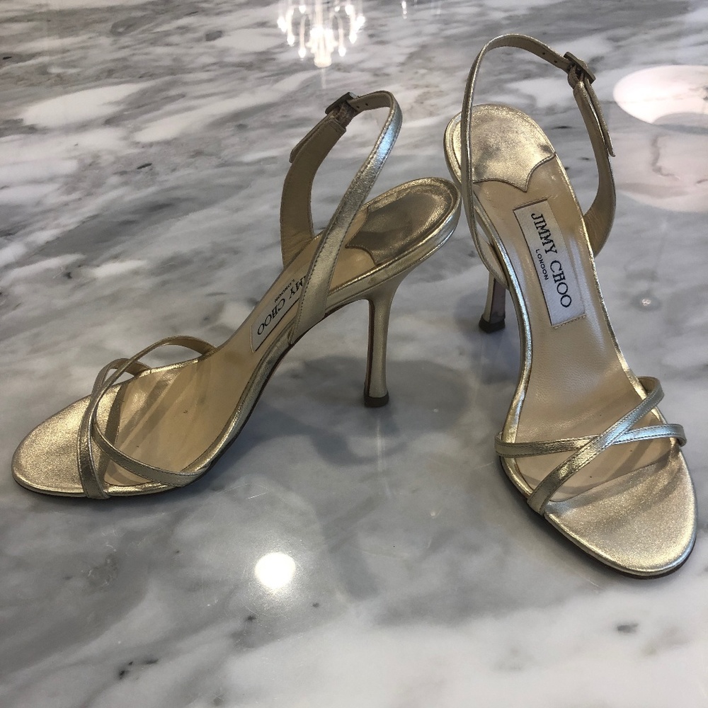 Jimmy Choo Gold 4" Heels